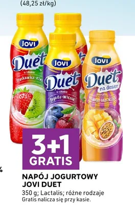 Napój jogurtowy Jovi Duet jagoda-wiśnia promocja w Stokrotka