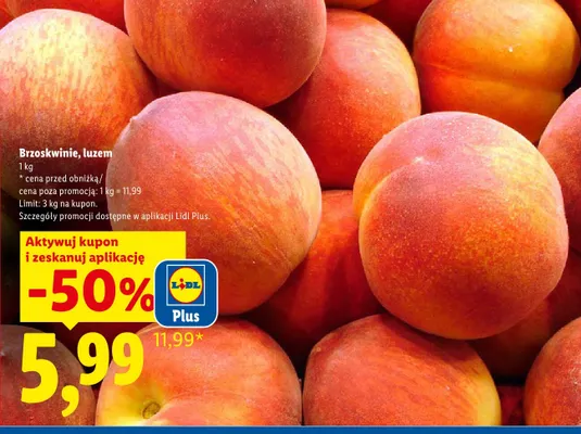 Brzoskwinie luzem promocja w Lidl