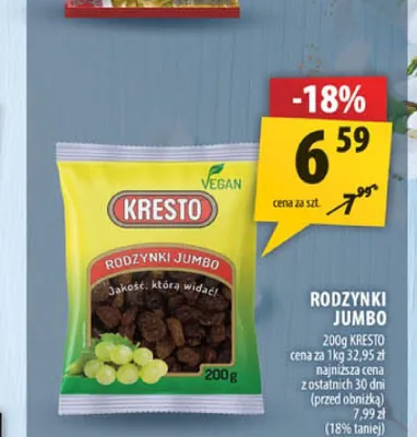 Rodzynki Jumbo Kresto promocja w Arhelan