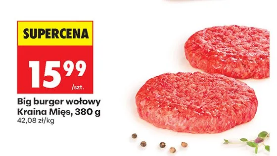 Big burger wołowy Kraina Mięs promocja w Biedronka