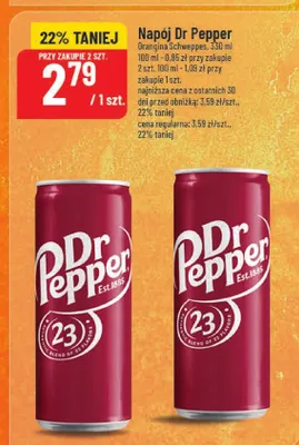 Napój Dr Pepper promocja w POLOmarket