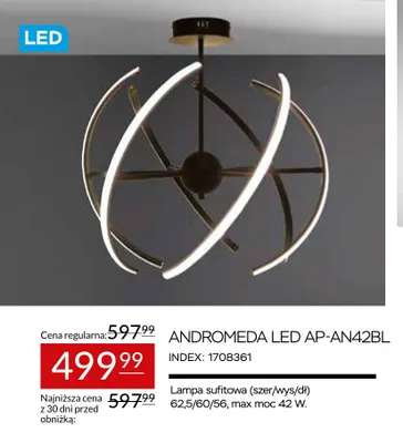 Lampa sufitowa Andromeda LED AP-AN42BL promocja w Abra Meble
