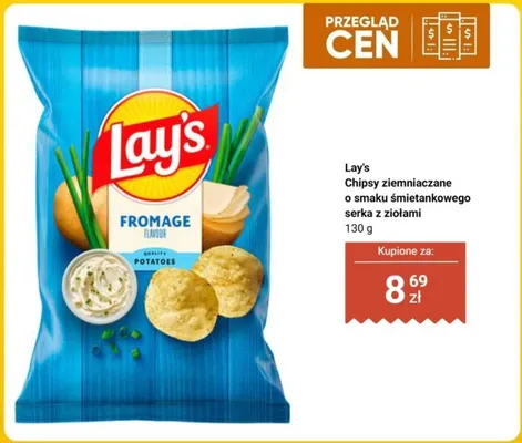 Chipsy ziemniaczane Lay's Fromage o smaku śmietankowego serka z ziołami promocja w Biedronka