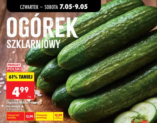 Ogórek szklarniowy polski promocja w Biedronka