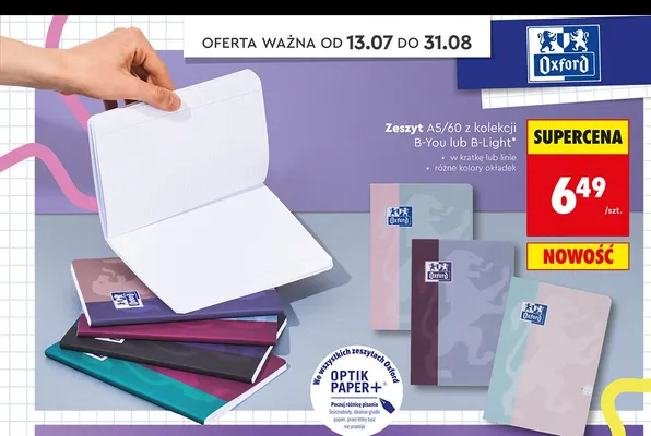 Zeszyt A5/60 Oxford B-You promocja w Biedronka
