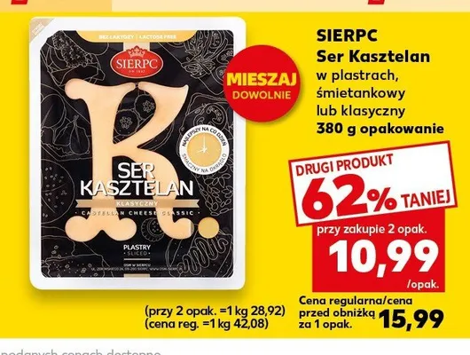Ser Kasztelan w plastrach klasyczny Sierpc promocja w Kaufland