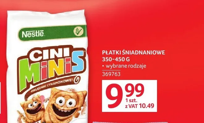 Płatki śniadaniowe Nestlé Cini Minis promocja w Selgros