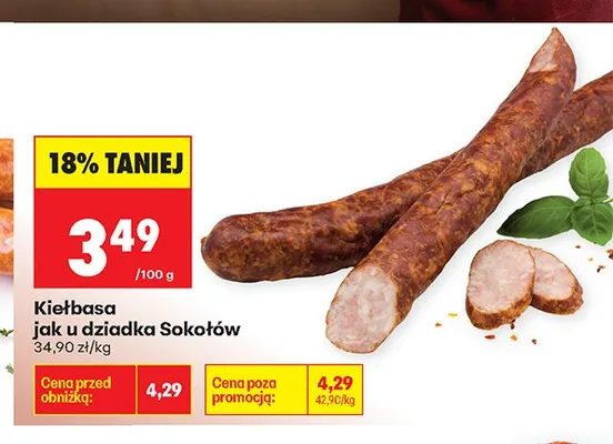 Kiełbasa jak u dziadka Sokołów promocja w Biedronka