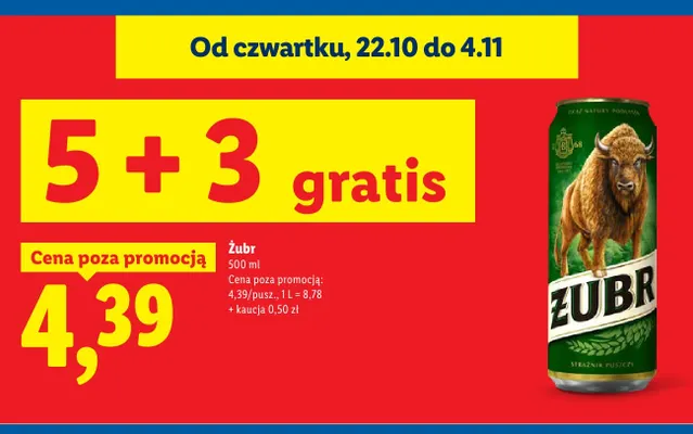 Piwo Żubr promocja w Lidl