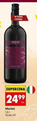 Wino czerwone Merlot Badia al Colle promocja w Biedronka
