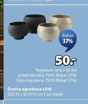 Donica ogrodowa LOM S23/19xW17/14cm promocja w Jysk
