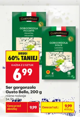 Ser gorgonzola Gusto Bello piccante promocja w Biedronka