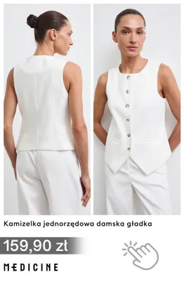 Kamizelka jednorzędowa damska gładka Medicine promocja w Medicine