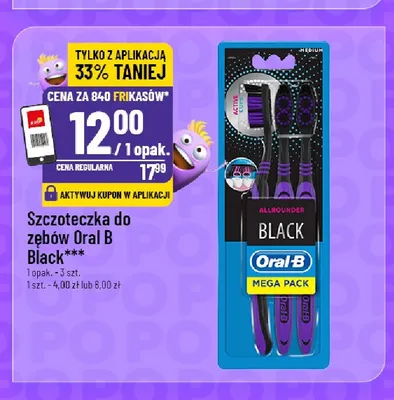 Szczoteczka do zębów Oral-B Black 3-pak promocja w POLOmarket