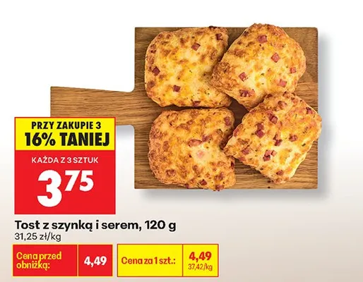 Tost z szynką i serem promocja w Biedronka