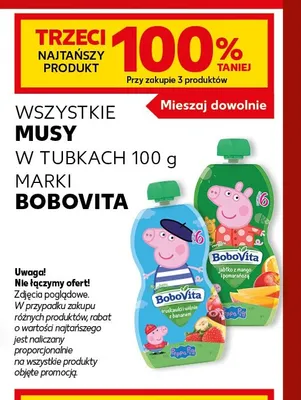 Mus truskawki i wiśnie z bananem BoboVita promocja w Kaufland