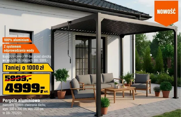 Pergola aluminiowa promocja w OBI
