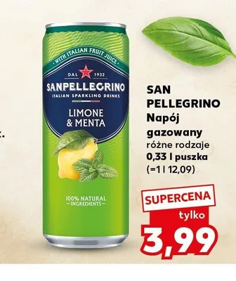 Napój gazowany San Pellegrino Limone & Menta promocja w Kaufland