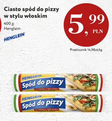 Ciasto spód do pizzy w stylu włoskim Henglein promocja w Market Point