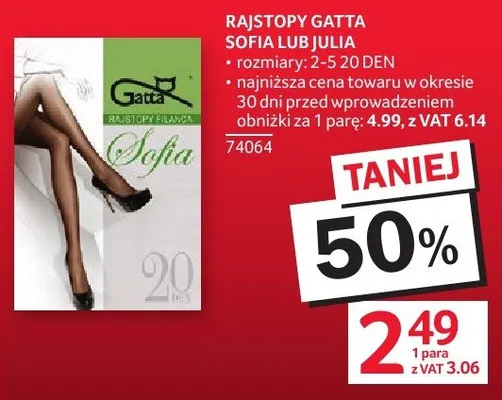 Rajstopy Gatta Sofia lub Julia rozmiary 2-5 20 DEN promocja w Selgros