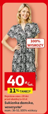 Sukienka damska wzorzysta Inextenso promocja w Auchan
