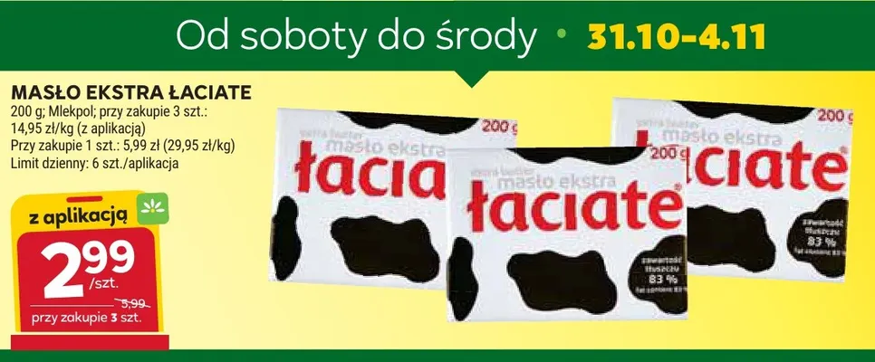 Masło ekstra Łaciate promocja w Stokrotka