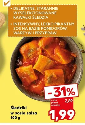Śledziki w sosie salsa promocja w Kaufland