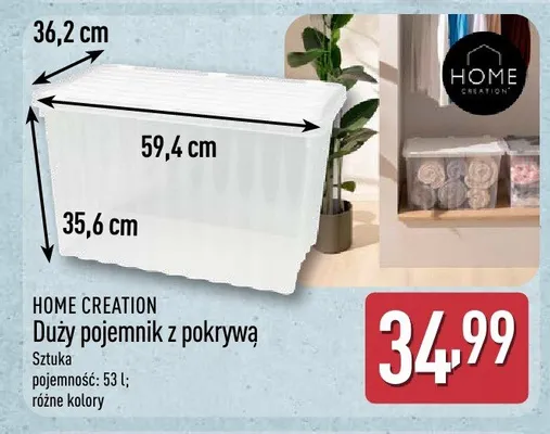 Duży pojemnik z pokrywą Home Creation 53 l promocja w Aldi