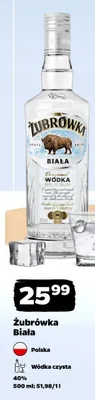 Wódka Żubrówka Biała promocja w Netto