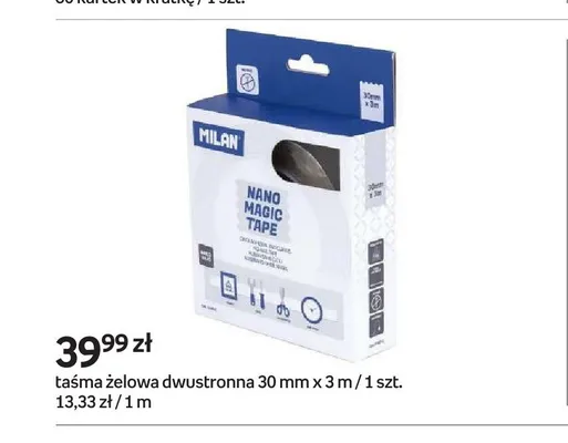 Taśma żelowa dwustronna MILAN 30 mm x 3 m promocja w Empik