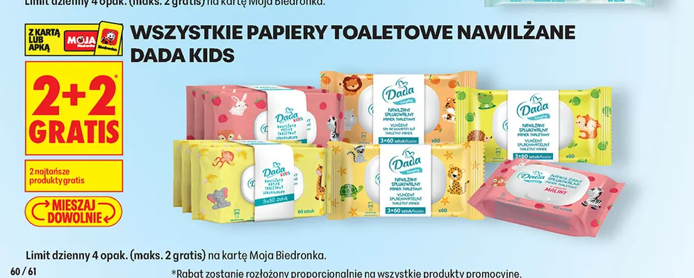 Papier toaletowy nawilżany spłukiwalny Dada Everyday 3-pak promocja w Biedronka