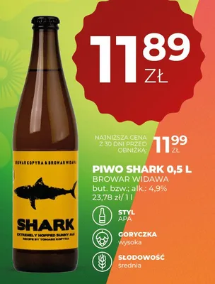 Piwo Shark Widawa promocja w Duży Ben