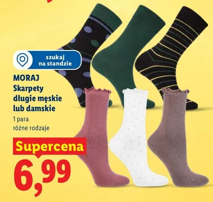 Skarpety długie męskie lub damskie promocja w Lidl
