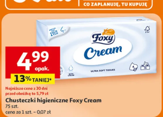 Chusteczki higieniczne promocja w Auchan