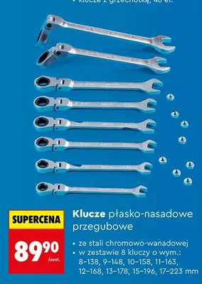 Klucze płasko-nasadowe przegubowe promocja w Biedronka