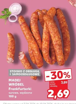 Frankfurterki surowe wędzone Madej Wróbel promocja w Kaufland