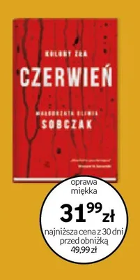 Książka Czerwień. Kolory zła Małgorzata Oliwia Sobczak oprawa miękka promocja w Empik