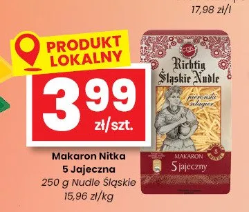 Makaron Nitka 5 Jajeczna Nudle Śląskie promocja w emma MARKET