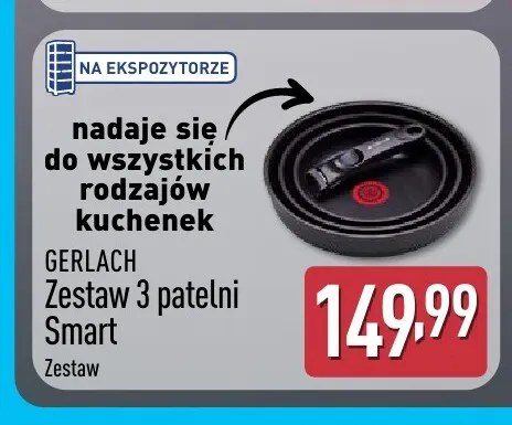 Zestaw 3 patelni Smart Gerlach promocja w Aldi
