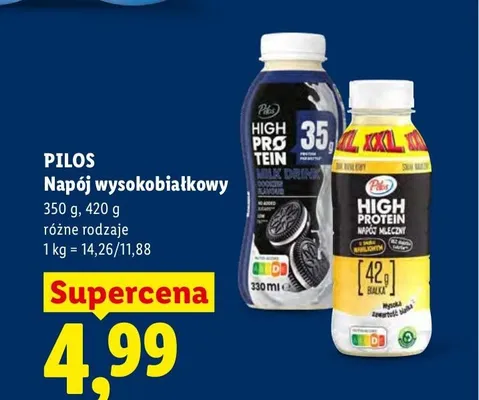 Napój wysokobiałkowy Pilos High Protein o smaku waniliowym XXL promocja w Lidl