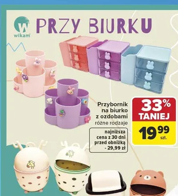 Przybornik na biurko z ozdobami Wikam promocja w Carrefour