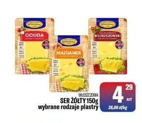 Ser żółty Gouda plastry Włoszczowa promocja w Tomi Markt