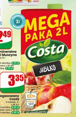 Napój niegazowany Costa Jabłko promocja w Dino