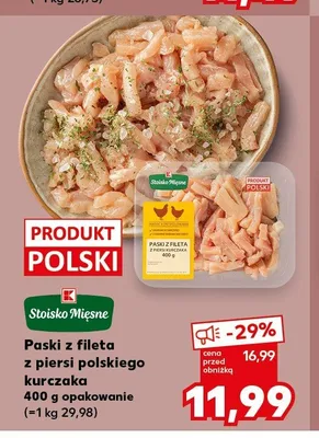 Paski z fileta z piersi polskiego kurczaka Stoisko Mięsne promocja w Kaufland