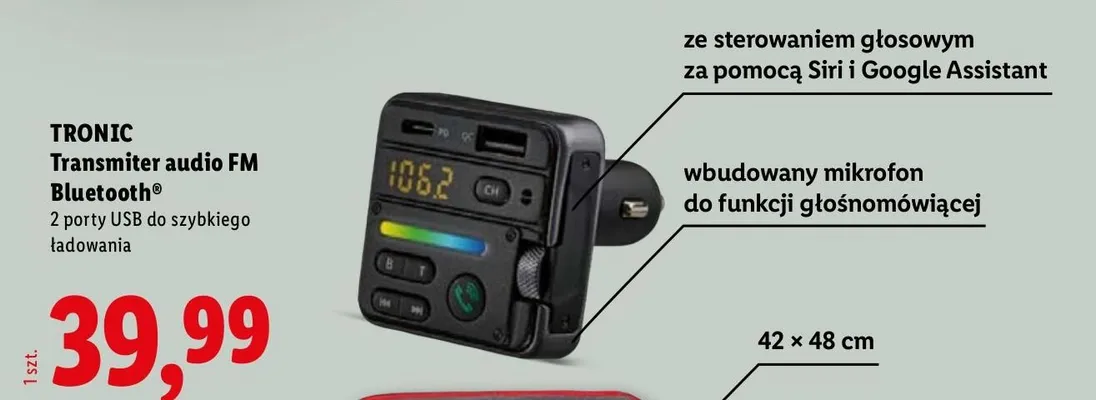 Transmiter audio FM Bluetooth promocja w Lidl