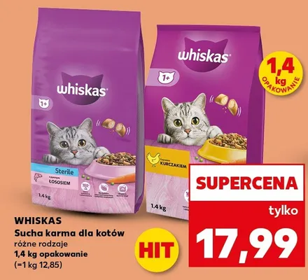 Sucha karma dla kotów różne rodzaje 1,4kg promocja w Kaufland