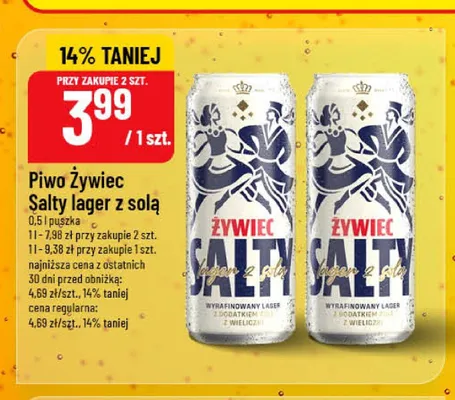 Piwo Żywiec Salty lager z solą promocja w POLOmarket