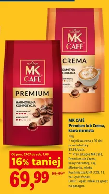 Kawa ziarnista MK Café Crema promocja w Lidl