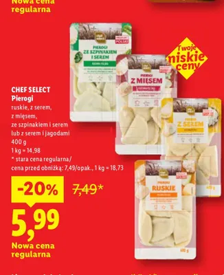 Pierogi ruskie Chef Select promocja w Lidl