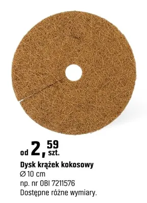 Dysk krążek kokosowy ⌀ 10 cm promocja w OBI